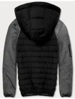 Čierno-grafitová pánska bunda-mikina (8M905-392)