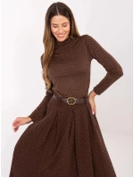 Elegantná maxi sukňa s ozdobným lemom hnedá (19720)