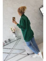 Mikina so zipsom a vreckami zelená