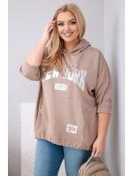 Dámska mikina plus size z viskózy s kapucňou a klokaním vreckom Fango Dámska mikina plus size z viskózy s kapucňou a klokaním vreckom Fango