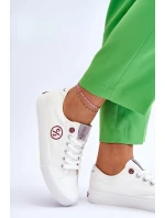 Damskie Materiałowe Tenisówki Cross Jeans LL2R4043 Białe