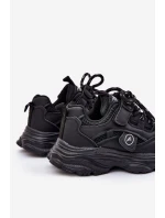 Sneakersy Dziecięce Na Platformie Czarne Hanomess