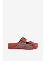 Pachnące Klapki Damskie Z Brokatem I Klamrami ZAXY RR285025 Brudny Róż