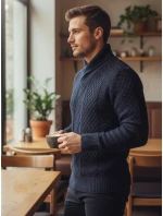 Pánsky čierny sveter FashionStreet WX2253
