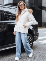 Dámska prešívaná zimná bunda s kapucňou biela FashionStreet TY5236