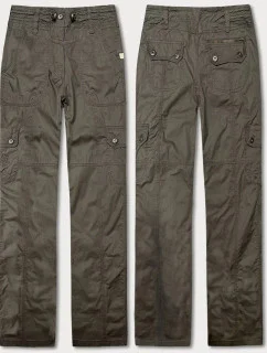 Dámske nohavice typu cargo v khaki farbe (W377)