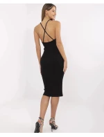 Čierne bavlnené šaty bez chrbta pre ženy (7562) Čierne bavlnené šaty bez chrbta pre ženy (7562)