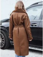 Dámsky zimný kabát CHICFROST dlhý hnedý kožený FashionStreet TY4992