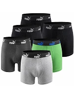 Boxerské šortky Puma pre mužov Boxershorts 6PAK čierne, zelené, sivé Boxerské šortky Puma pre mužov Boxershorts 6PAK čierne, zelené, sivé