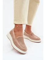 Dámske sieťované mokasíny Sergio Leone MK097H beige Dámske sieťované mokasíny Sergio Leone MK097H beige