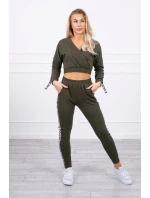 Súprava s ozdobnými khaki stuhami