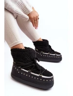 Damskie Ocieplane Śniegowce Czarne Rohes