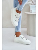 Trampki Damskie Na Platformie Ocieplane Big Star OO274A464 Białe