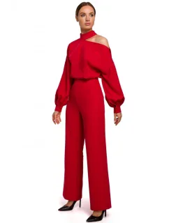 M528 Kombinéza s biskupskými rukávmi - červená