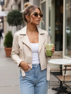 Dámske kožené ramonesky so zipsami béžové FashionStreet TY5643