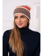 Dámska čiapka Kinga K297 cappuccino+rudy