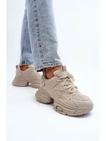 Sneakersy Na Masywnej Podeszwie GOE NN2N4046 Beżowe
