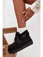 Śniegowce Damskie Z Naturalnego Zamszu D.Franklin DFSH375006 Czarne