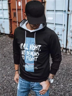 Pánska mikina s potlačou čierna FashionStreet BX5396