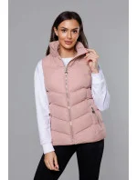 Ružová páperová dámska vesta (5M719-46)