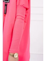 Oversize mikina s asymetrickými bokmi ružová neónová Oversize mikina s asymetrickými bokmi ružová neónová