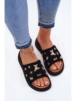 Zamszowe Klapki Damskie Z Przypinkami Vinceza 66741 Czarne