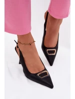 Dámske lodičky Sandále s ozdobným detailom Black Lurella Dámske lodičky Sandále s ozdobným detailom Black Lurella