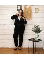Čierna dámska tepláková súprava plus size s kapucňou na zips (8216) Čierna dámska tepláková súprava plus size s kapucňou na zips (8216)