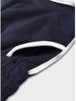Tmavomodré dámske šortky s kontrastnou lemovkou (8K208-25)