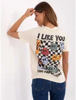 Tričko D12022AC02645E light beige