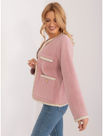 Elegantné sako v prachovo ružovej farbe s nádychom vlny