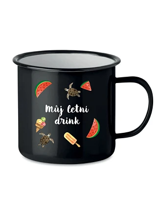Personalizovaný retro plechový pohár s letnou zmesou Personalizovaný retro plechový pohár s letnou zmesou