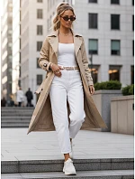 Dámsky dvojradový kabát s kapucňou FashionStreet camel TY5656 Dámsky dvojradový kabát s kapucňou FashionStreet camel TY5656