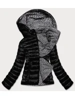 Čierna dvojvrstvová dámska prešívaná bunda (B9775-1)