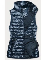 Tmavomodrá metalická dámska vesta (M20-6806-99)