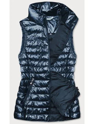 Tmavomodrá metalická dámska vesta (M20-6806-99)