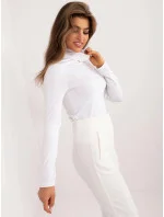 Biela bavlnená blúzka s rolákom (M02527B)