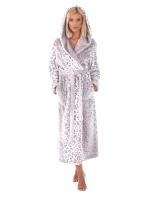 Dámsky župan 3956 irbis s kapucňou so vzorom - Vestis