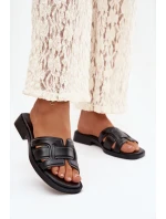 Dámske papuče na nízkom podpätku 78-192A Black - Stephan Paris