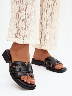 Dámske papuče na nízkom podpätku 78-192A Black - Stephan Paris