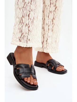 Dámske papuče na nízkom podpätku 78-192A Black - Stephan Paris