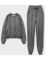 Tmavosivý dámsky dres s krátkou mikinou (8C71-5)