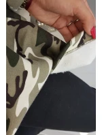 Mikina s dlhým chrbtom moro khaki+ecru Mikina s dlhým chrbtom moro khaki+ecru