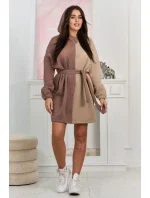 Izolovaná dvojfarebná mikina tmavo béžová + svetlo béžová