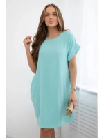 Šaty s vreckami svetlá mäta