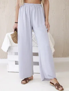 Nohavice so širokými nohavicami šedé