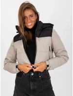 Dámska bunda NM KR D2 3825 77P čierna a béžová