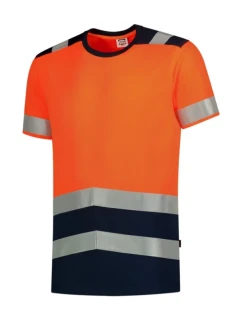 Tričko High Vis Bicolor Tričko unisex fluorescenčná oranžová