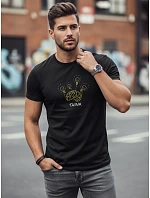 Pánske bavlnené tričko s kreatívnou potlačou čierne FashionStreet NX0149R Pánske bavlnené tričko s kreatívnou potlačou čierne FashionStreet NX0149R