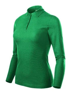 Polokošeľa Pique Polo LS stredne zelená